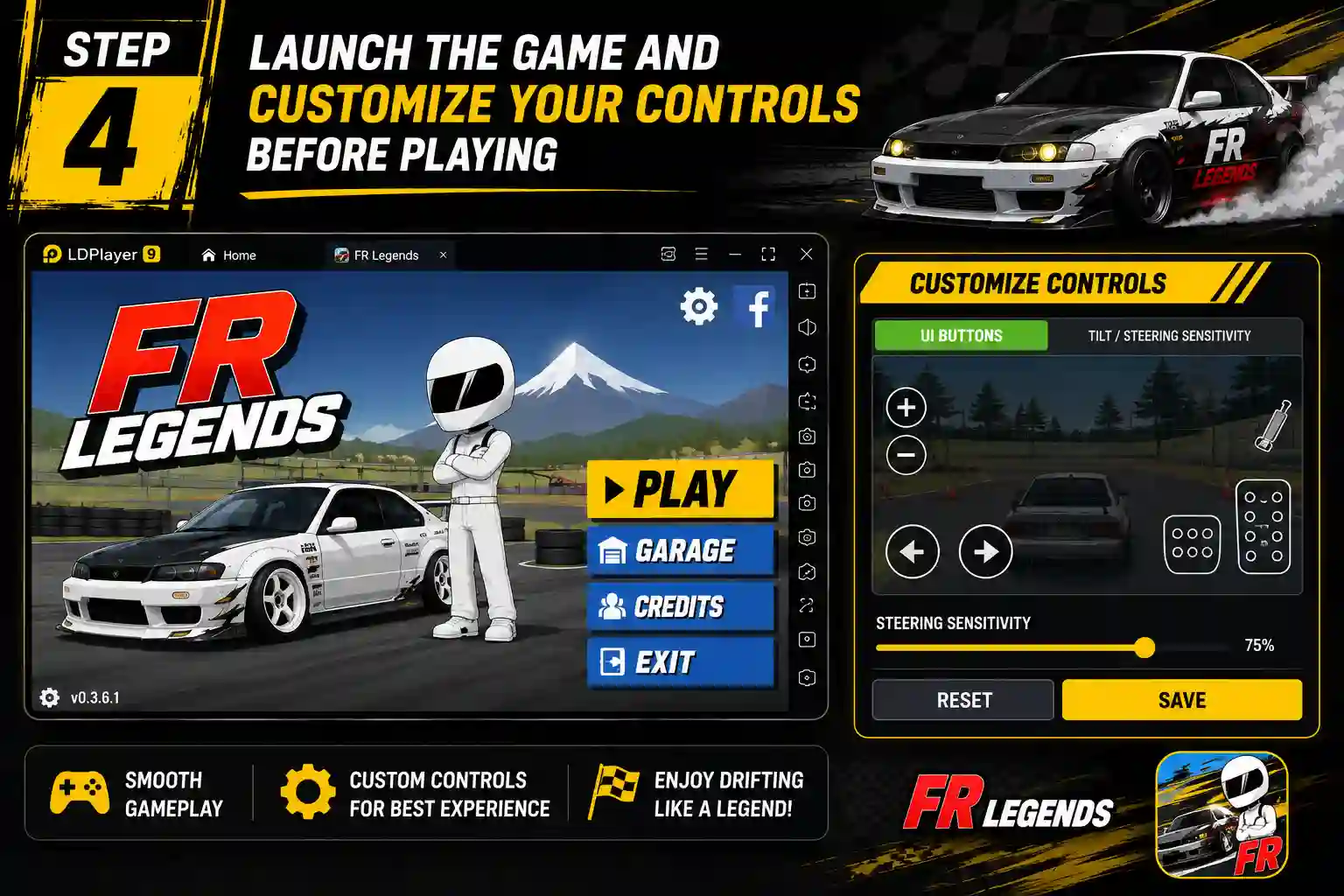 FR Legends Mod APK v0.4.7 for PC download and installation guide showing how to download the game and install it on Windows PC